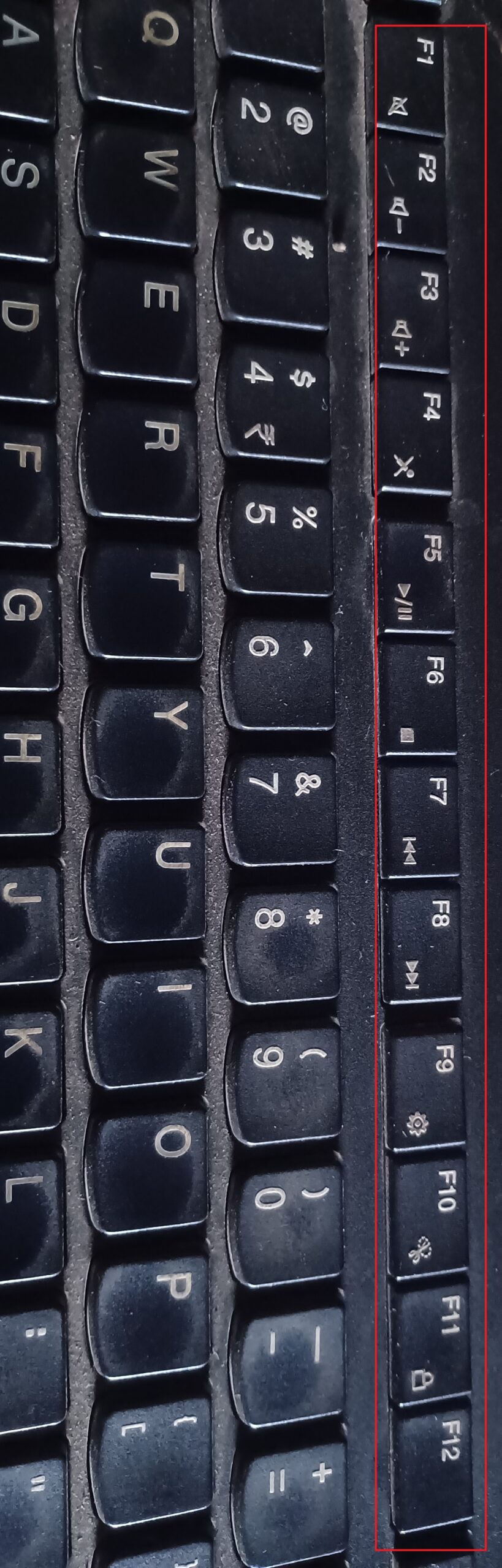 Computer Keyboard F1 to F12 Function keys